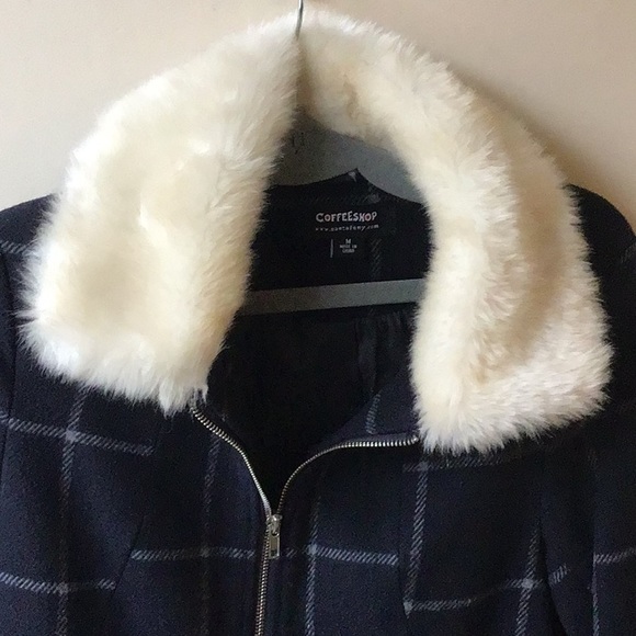 Nordstrom brass plum pea coat navy - Picture 4 of 6